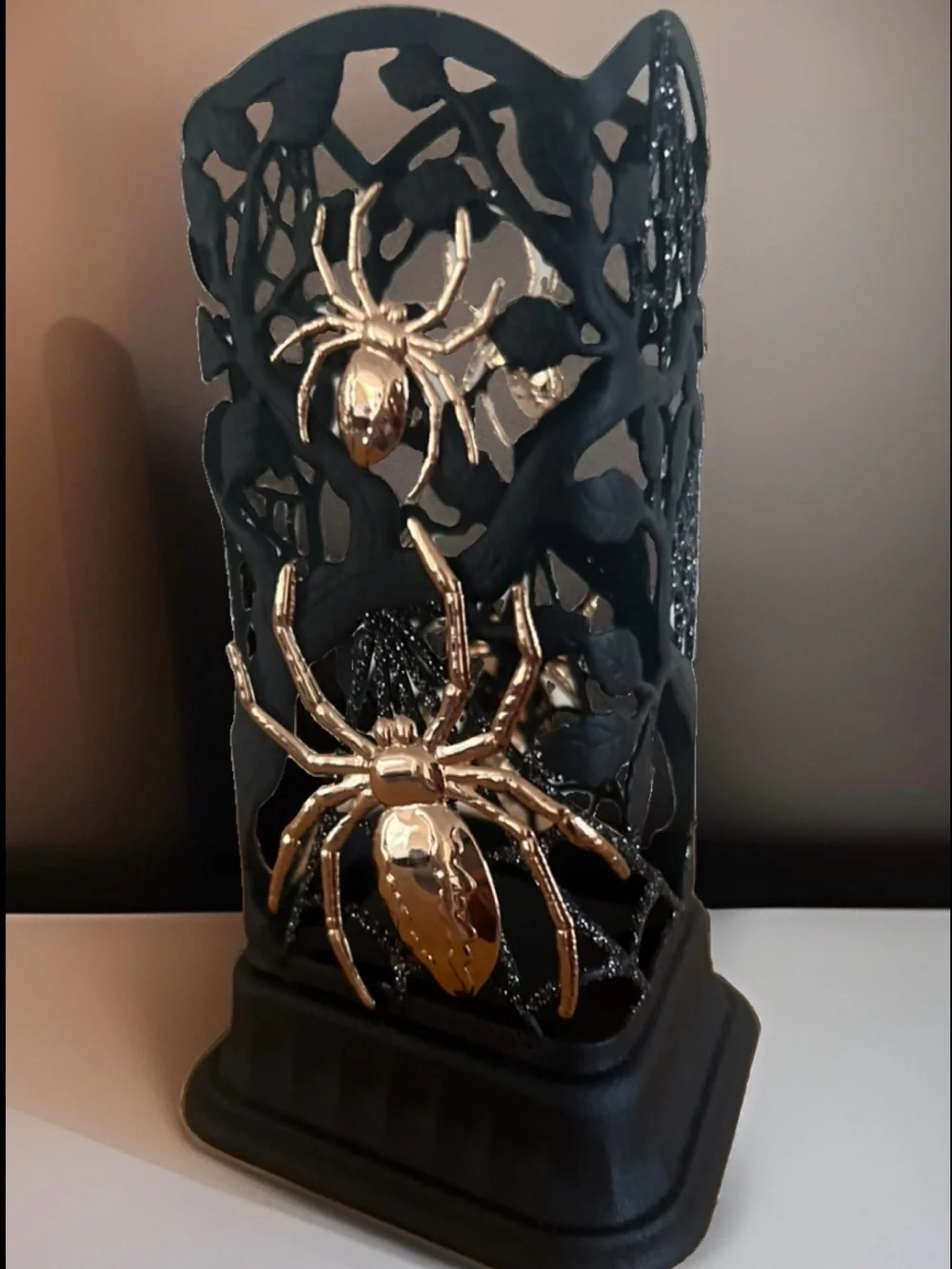 Bath Body Works NWT SPIDER  Black Matte & Glitter Soap Holder HALLOWEEN Goth